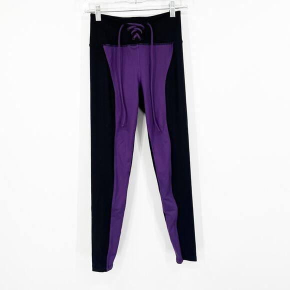 Year of Ours Color Block Lace Up Leggings - Picture 1 of 7